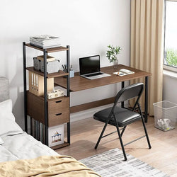 Table De Bureau - Table D'études avec Étagères de rangement et tiroirs