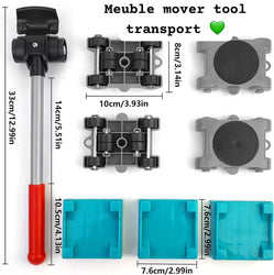 Jeu de rouleaux de Transport de meubles, support avec roues