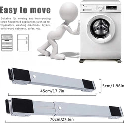 Lot de 2 Rouleaux D'appareils Robustes, Base Mobile Extensible pour Machine à Laver, Déplacez