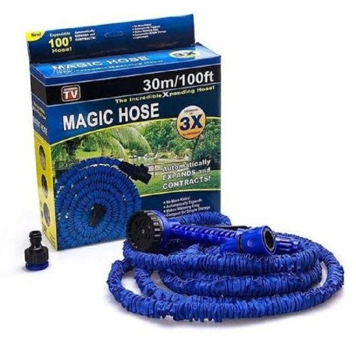 Tuyau Arrosage Extensible + Pistolet À Eau 7 Jets + Embout Universel 30M