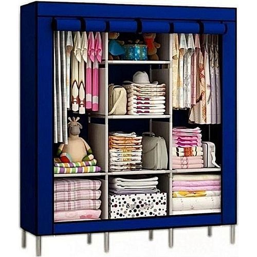 Armoire Penderie 3 Battants en Tissu- 130 x 45 x 175 cm