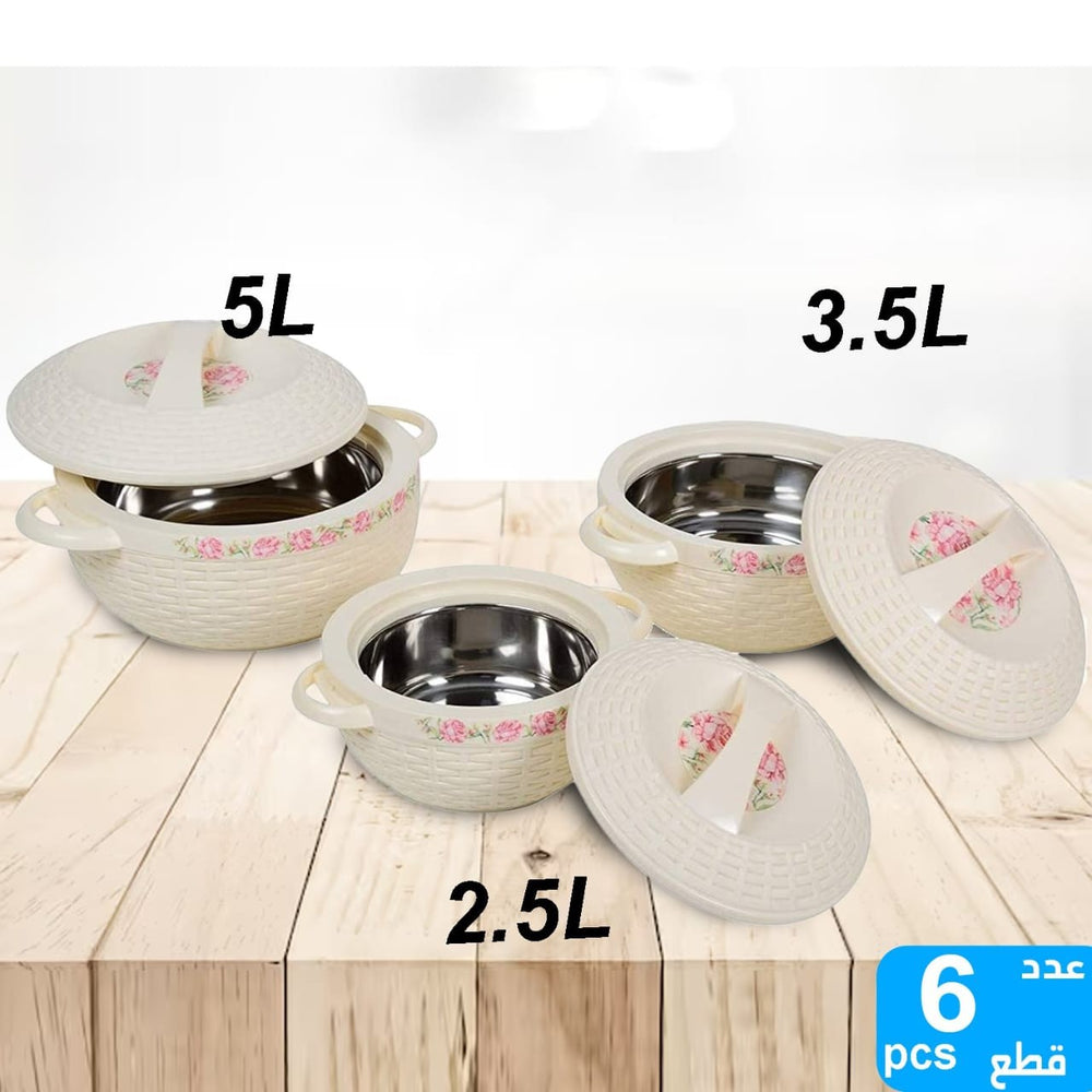 3 Bols de conservation de la chaleur double en acier inoxydable Thermos