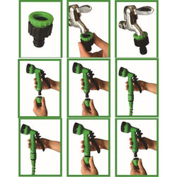Tuyau Arrosage Extensible + Pistolet À Eau 7 Jets + Embout Universel 22.5M