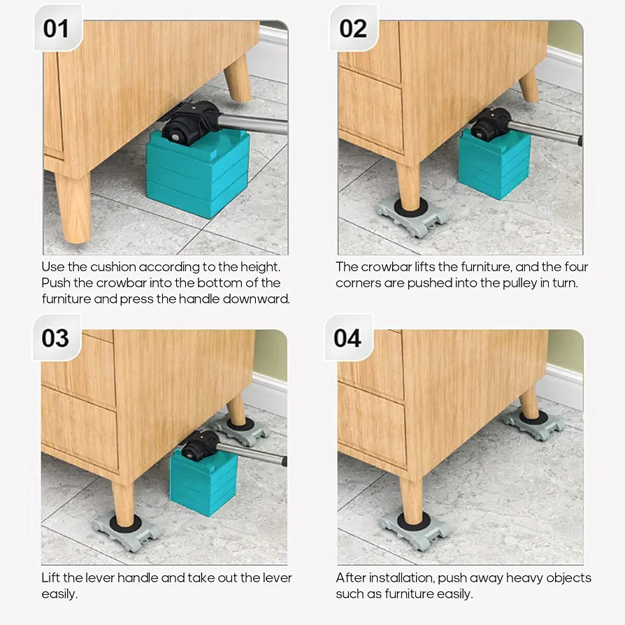 Jeu de rouleaux de Transport de meubles, support avec roues