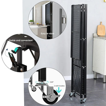 Support de rangement étagères pliante pour fournitures de cuisine et articles divers