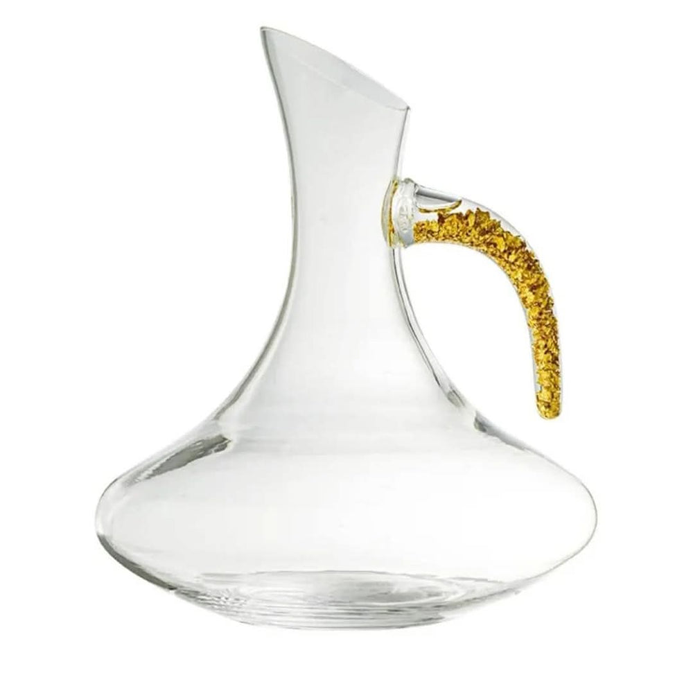 Très belle carafe en cristal avec poignet dorée
