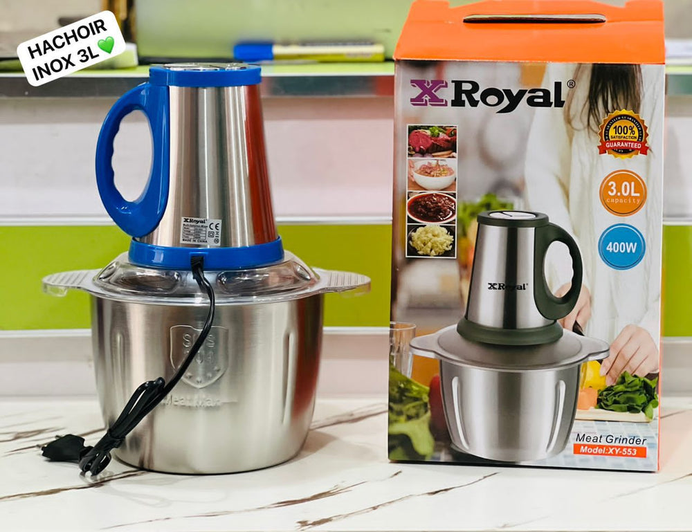 Hachoir Electrique en Inox - Grand Modèle - 3 Litres