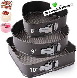 Lot de 3 Moules à Gâteau 24 / 26 / 28 cm - Noir