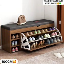 Meuble À Chaussures en Bois À Rabat, Meuble De Rangement, Banc À Chaussures, Banquette Rembourrée.