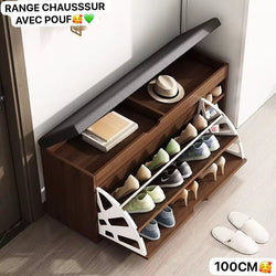 Meuble À Chaussures en Bois À Rabat, Meuble De Rangement, Banc À Chaussures, Banquette Rembourrée.