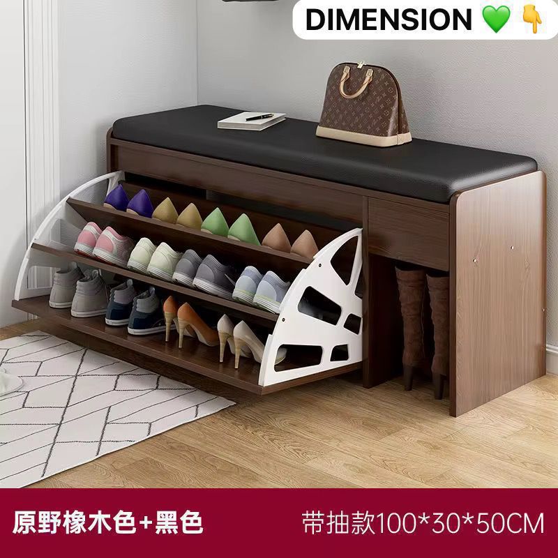 Meuble À Chaussures en Bois À Rabat, Meuble De Rangement, Banc À Chaussures, Banquette Rembourrée.