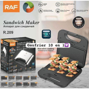 Machine Gaufre électrique -petit déjeuner - pane cake 10 en 1