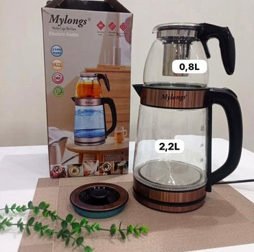 Ensemble Plaque Chauffante Bouilloire ou Chauffe Eau Electrique en Inox 2L