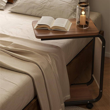 Table multifonction moderne en bois avec sac de rangement et roulettes