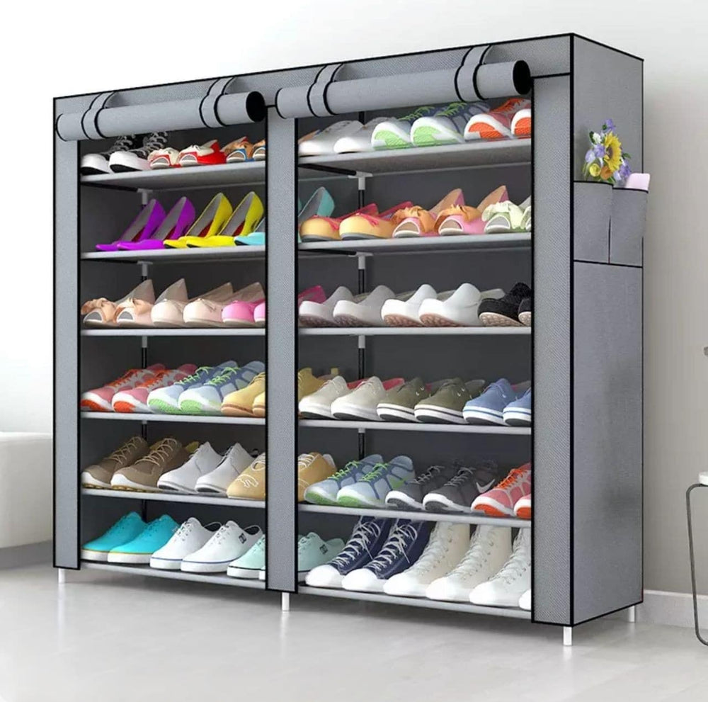 Armoire de Rangement de Chaussures - 36 Paires - Rouge