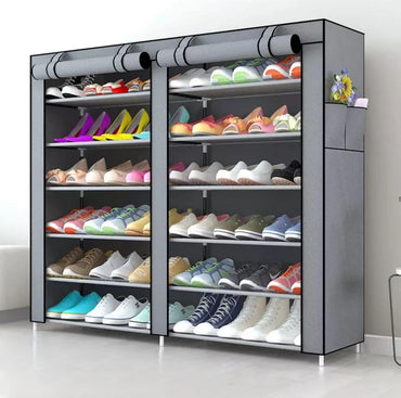 Armoire de Rangement de Chaussures - 36 Paires - Rouge