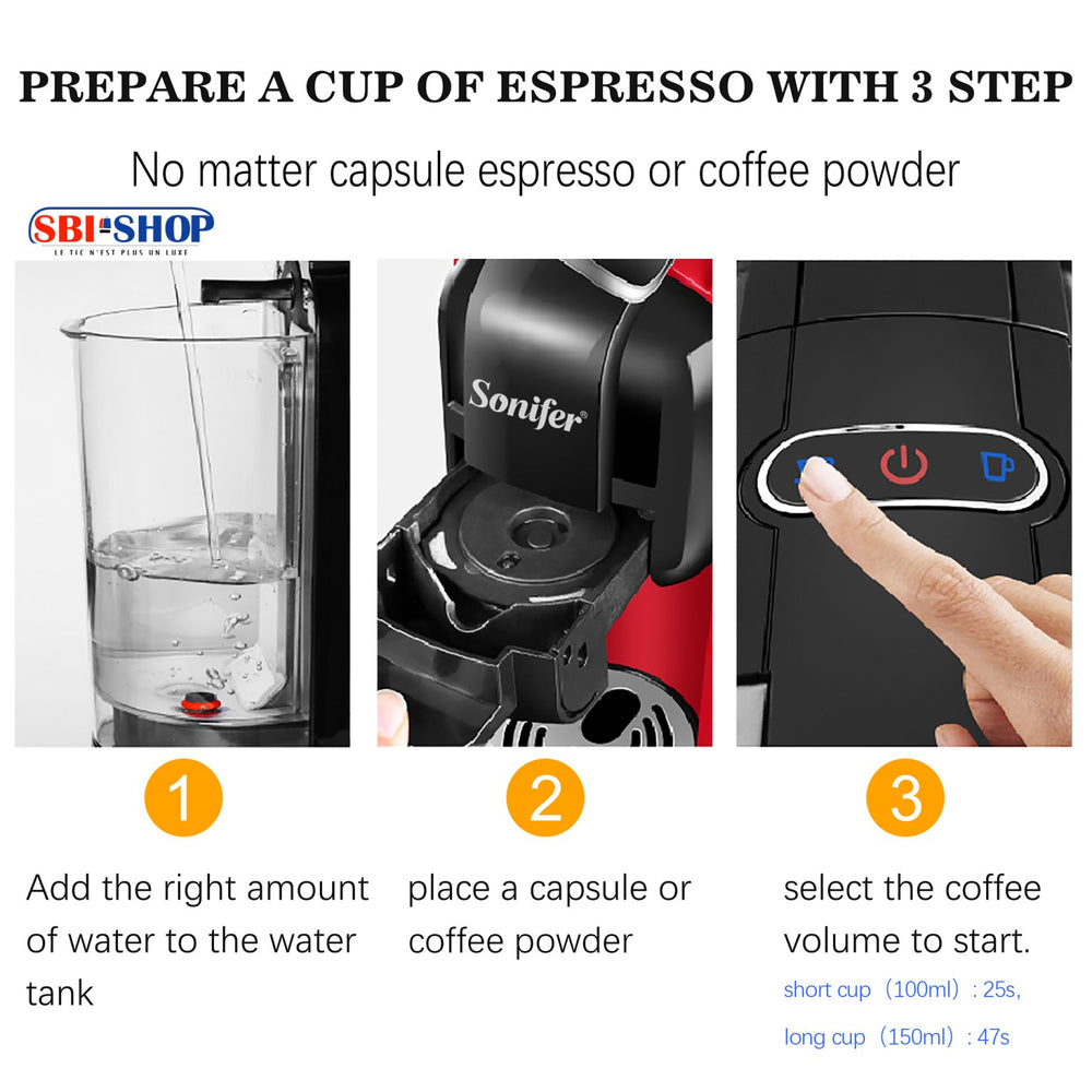 Sonifer  meilleure machine à expresso automatique électrique autre cafetière multi-capsules 3 en 1