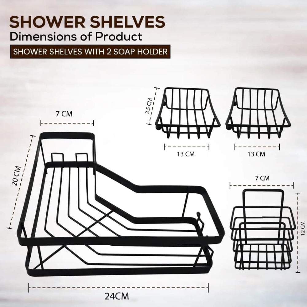 Étagère d'angle murale pour salle de bain, sans perçage 5pcs