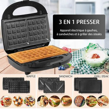 Gaufrier et machine à sandwich 3 en 1
