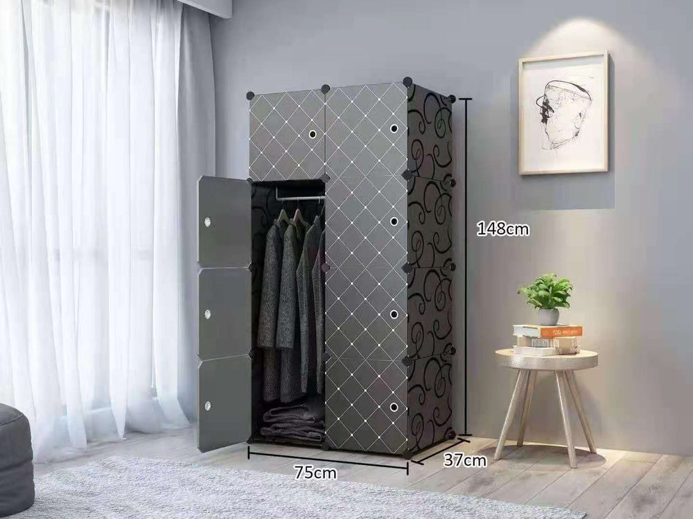 Armoire 2 battants plastique noir