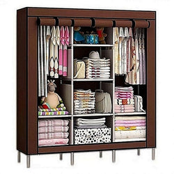 Armoire Penderie 3 Battants en Tissu- 130 x 45 x 175 cm