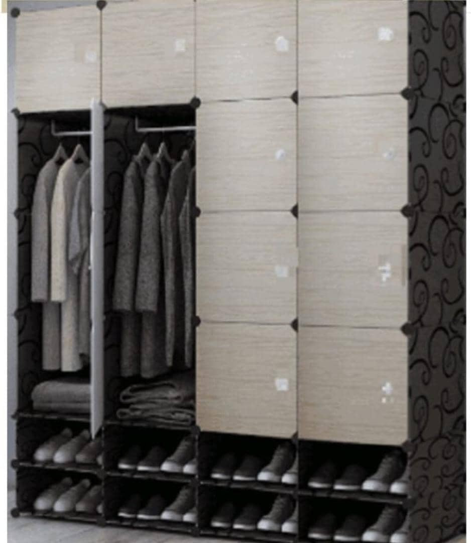 Armoire Plastique 4 Battants avec double range chaussures