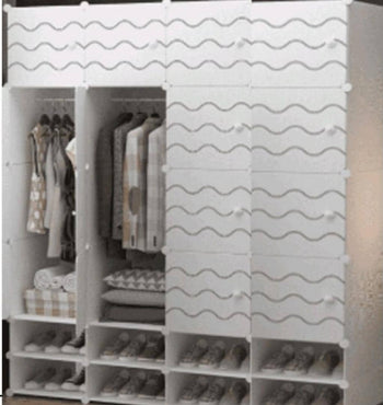 Armoire Plastique 4 Battants avec double range chaussures