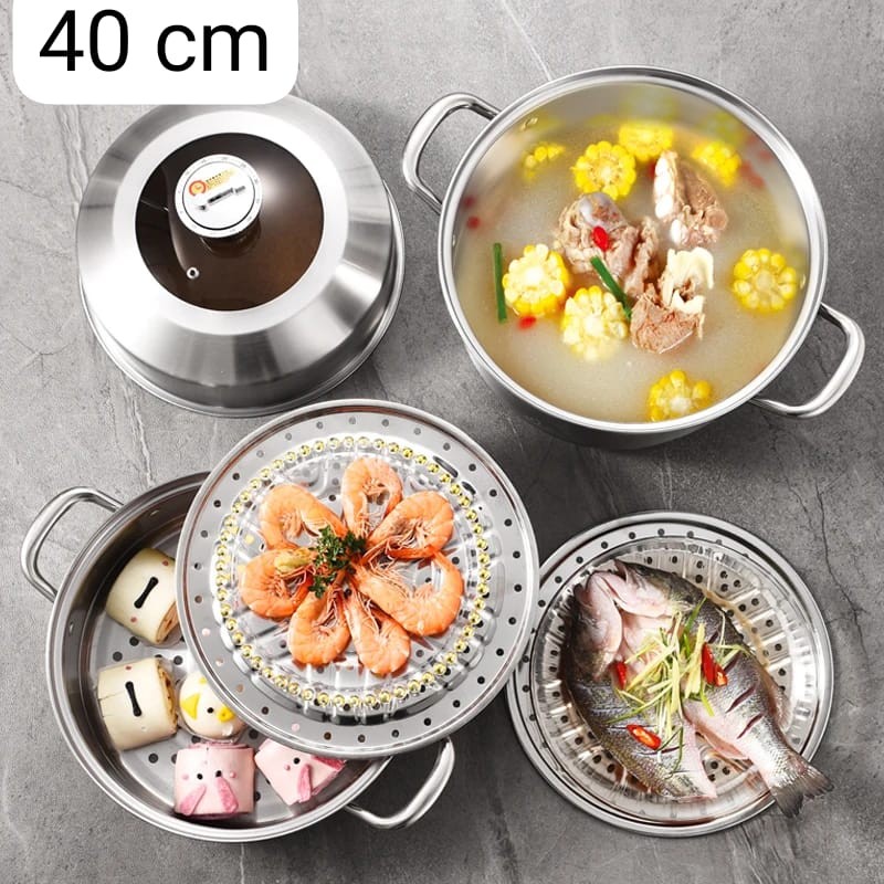 COUSCOUSSIER Marmite/cuiseur vapeur, marmite à soupe 40cm