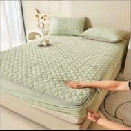 DRAP HOUSSE MATELASSÉ AVEC 2 OREILLERS