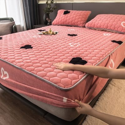 DRAP HOUSSE MATELASSÉ AVEC 2 OREILLERS
