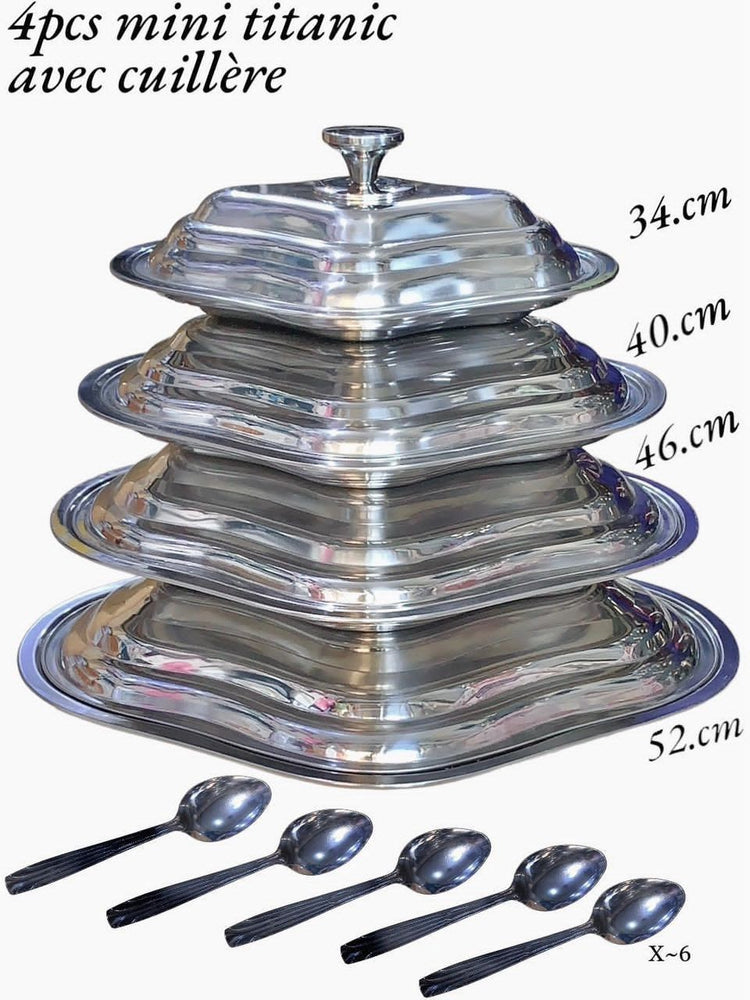 ensemble 4 bols en inox avec cuillère