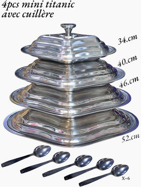 ensemble 4 bols en inox avec cuillère