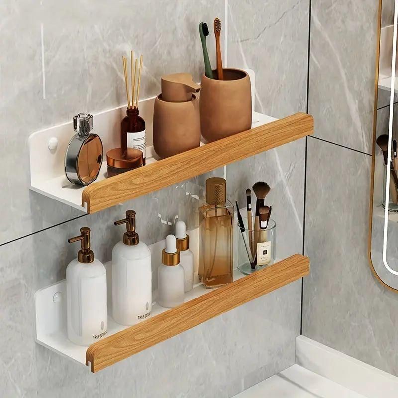 Ensemble de 2 Étagères de salle de bain exquises flottantes fixées au mur
