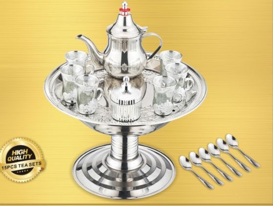 Ensemble de Tasses à Café Turques Vintage Ensemble de Service D'eau avec Plateau de Service avec cuillerée