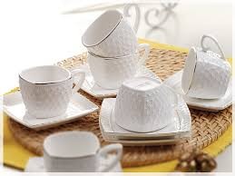 Ensemble tasses et sous tasses A CAFE 12PCS
