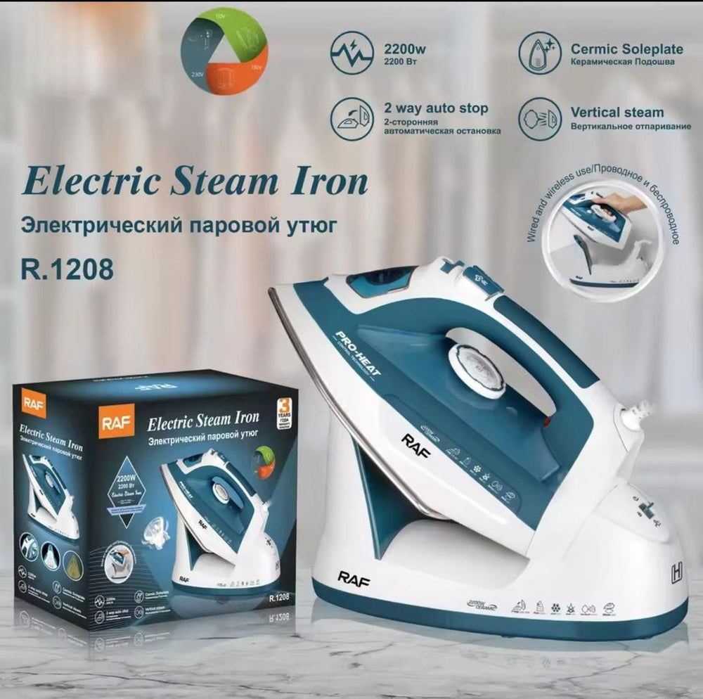 Fer à repasser à vapeur robuste avec support