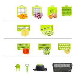 Découpe Légumes Nicer Dicer Plus - Multifonctions - 7 Lames - Vert