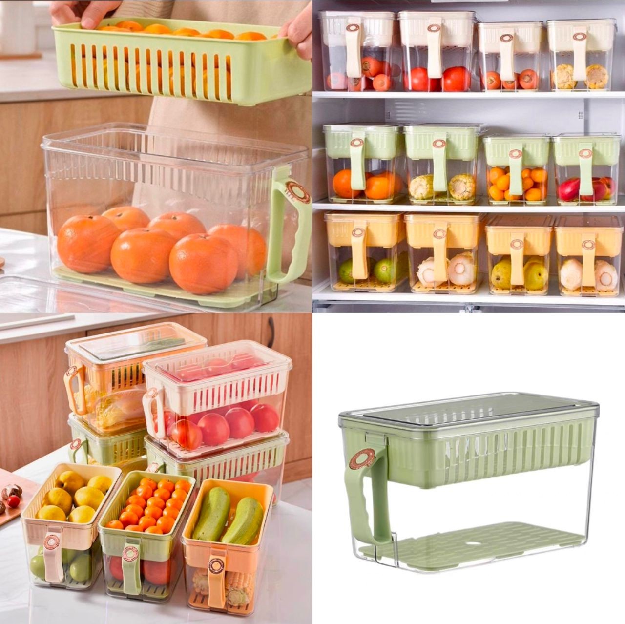 Lot de 4 Boites de rangement pour fruits et légumes