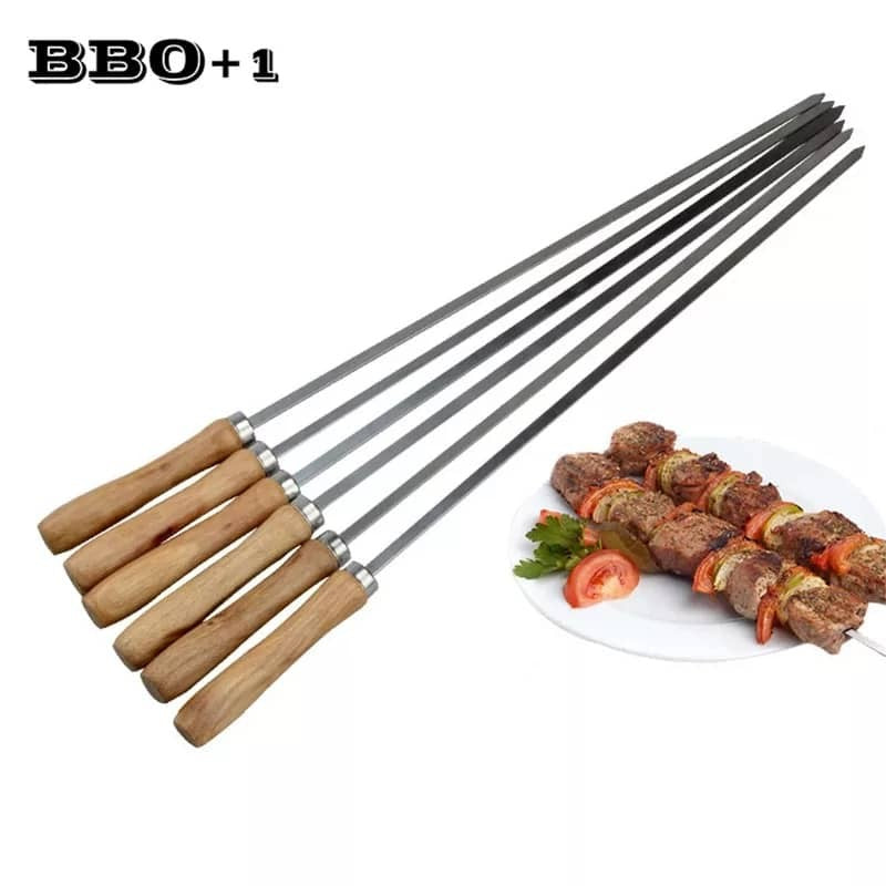 Lot de 6 brochettes de barbecue en bois