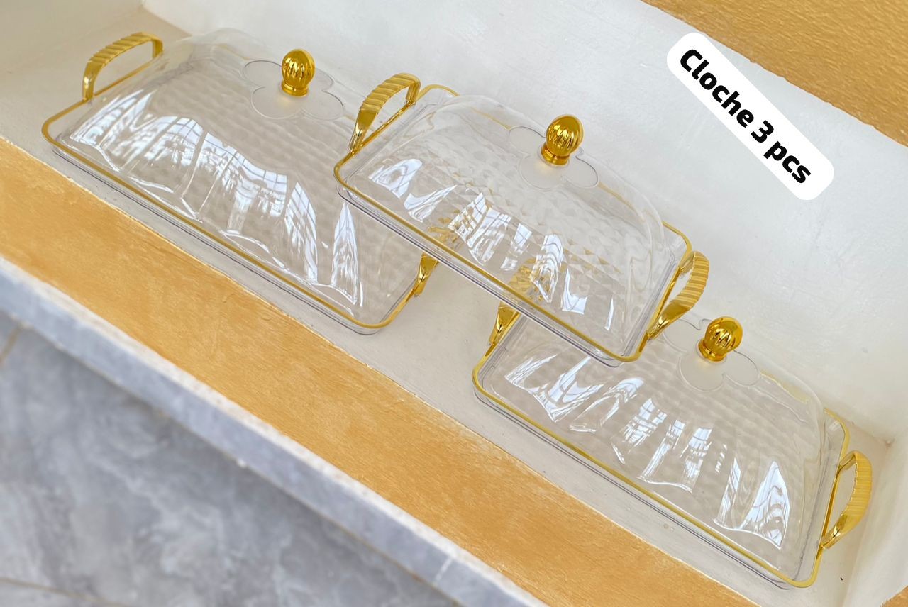 Panier pain ou fruit avec couvert plastique 3pcs