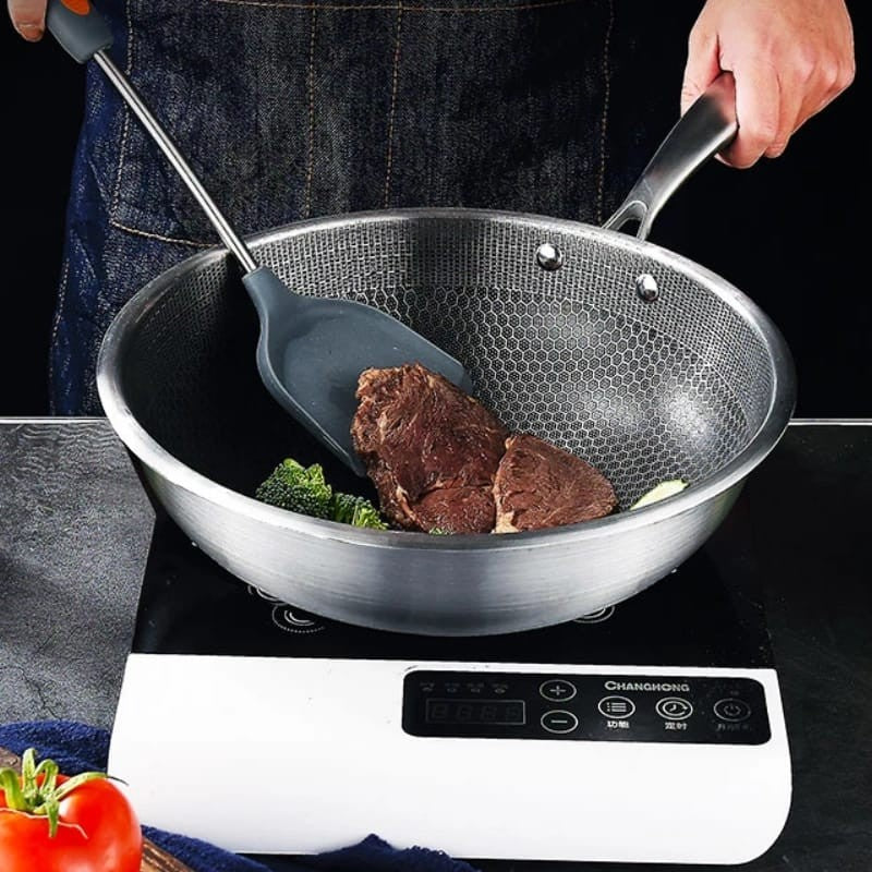 Poêle antiadhésive en forme de nid d'abeille