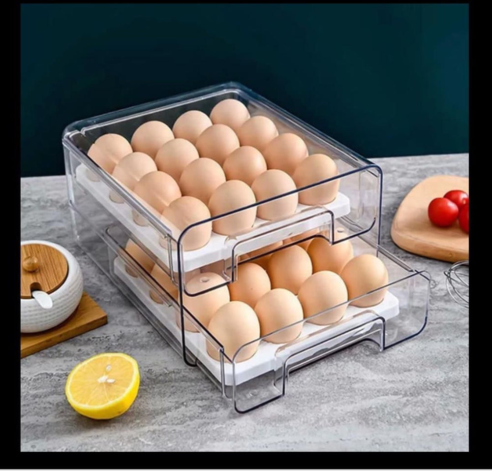 Porte-œufs pour réfrigérateur avec plateau amovible 32 grilles