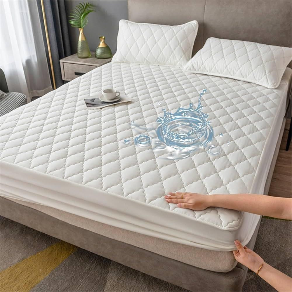 Protège-matelas épais imperméable, draps ajustés réglables, couvre-lit, coussin anti-favorable pour lit
