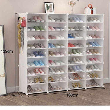 Rangement Chaussures 72 paires blanc avec portes