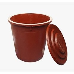 Sceau Poubelle - couvercle- Marron cappacite100L