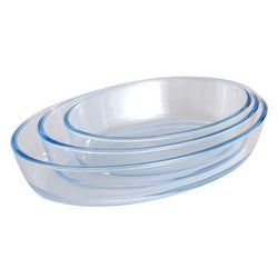 Set de 3 Articles de cuisson en verre trempé ovale