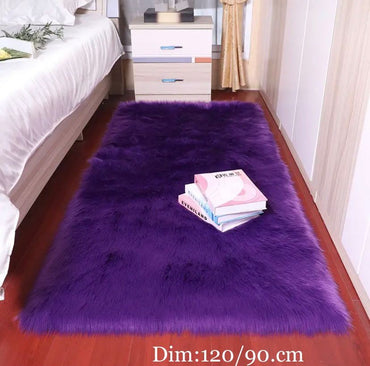 Tapis fourrure à poils longs, tapis ultra doux- multicolore