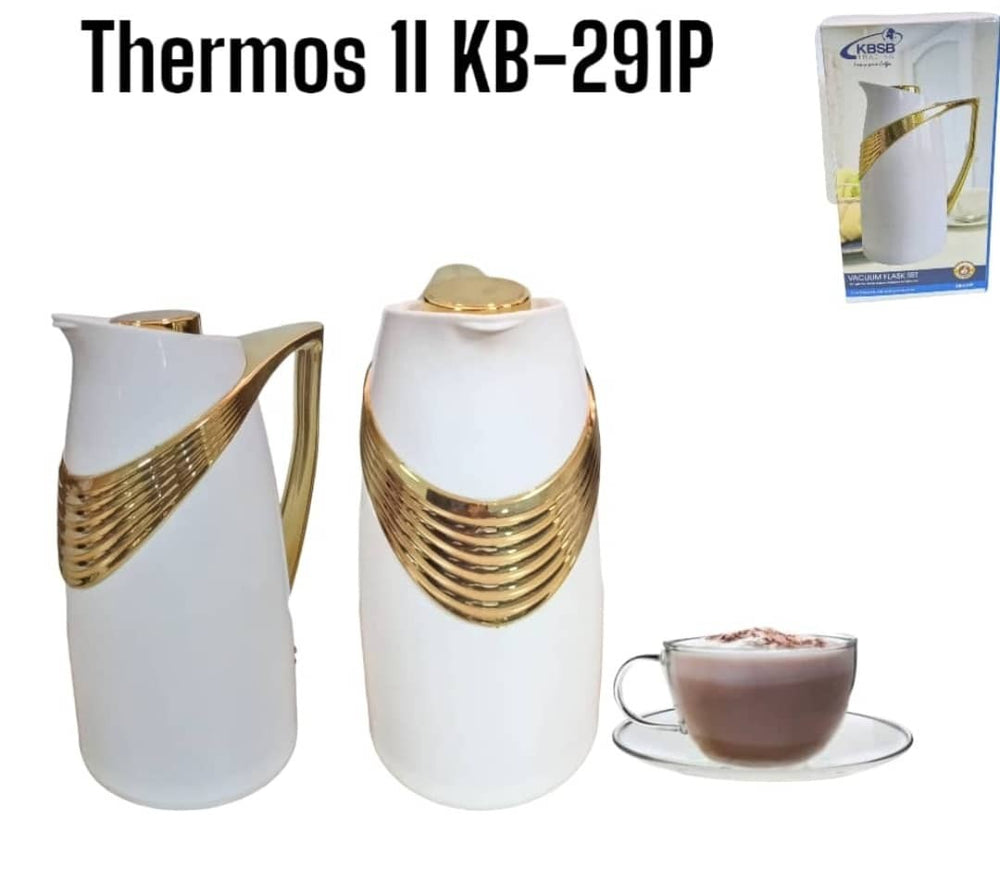 THERMOS 1L blanc- dorée
