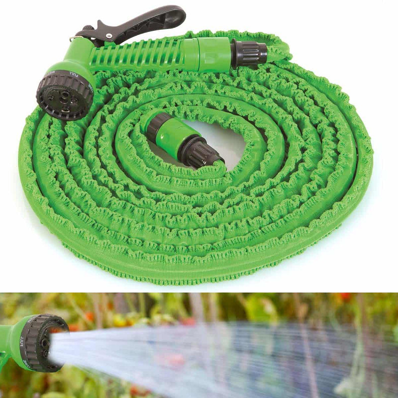 Tuyau Arrosage Extensible + Pistolet À Eau 7 Jets + Embout Universel 30M