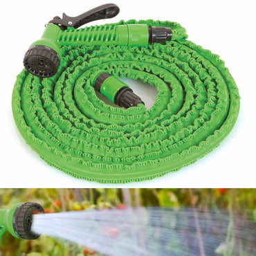 Tuyau Arrosage Extensible + Pistolet À Eau 7 Jets + Embout Universel 30M
